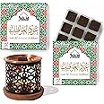 Oud Al Awatef Bakhoor Set by Dukhni | 2 x 9 Piece Each & Snowflake Bakhoor Burner | Arabic Bakhoor Incense| Fresh Citrus Oud Blend| Perfect for Prayer Time | to Relax & Meditate