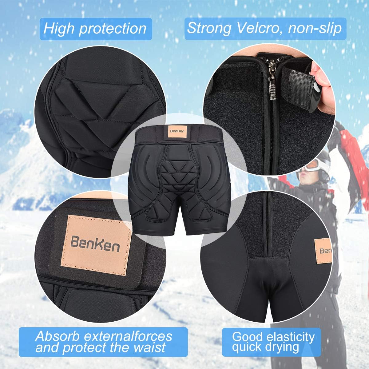 BenKen Hip Protective Padded Short Pants: Clothing