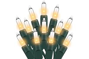 Dirnun Christmas Lights Clear White 100 Count Incandescent Lights UL Certified Connectable Christmas Tree Lights with Green Wires for Indoor Outdoor Xmas, Wedding, Holiday, Party, Home Decorations