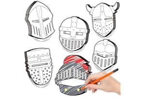 30 Set Color Your Own Knight Mask Craft Kit for Kids Helmet of Salvation Crafts Armor of God Knight Mask Crafts Kit Religious