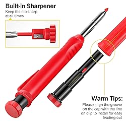 Hiboom 2 Pack Solid Carpenter Pencils with Pencil