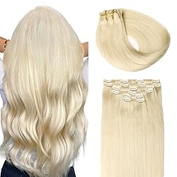 SURNEL Clip in Hair Extensions Platinum Blonde