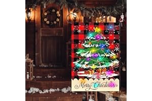 CLOTHMILE Merry Christmas Lighted Garden Flag 12x18 Double Sided Christmas Tree Garden Flag Vertical Christmas Yard Flag for Winter Christmas Holiday Xmas Tree Outdoor Decoration