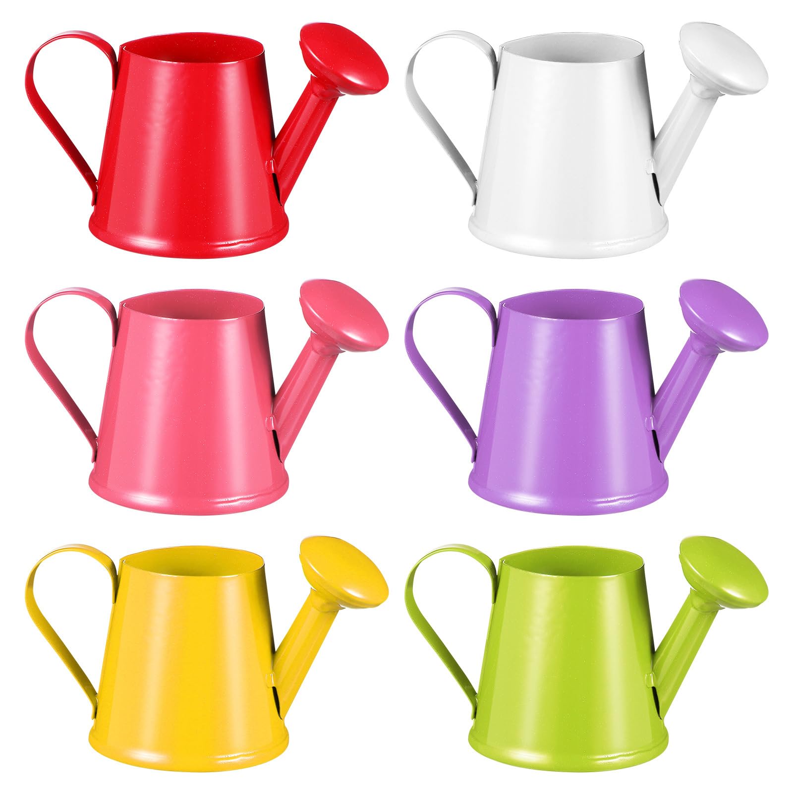 BESPORTBLE Mini Watering Can Ornaments, 6 Pcs Small Metal Watering Can Miniature s Decorative Photo Props for Home School (Random Color)