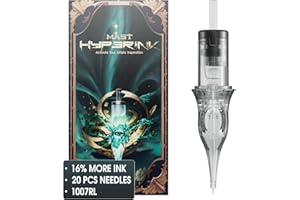 MAST TATTOO Mast Hyperink Tattoo Needles Cartridges Pro Round Liner 1007RL Larger Ink Storage for Tattoo Artists