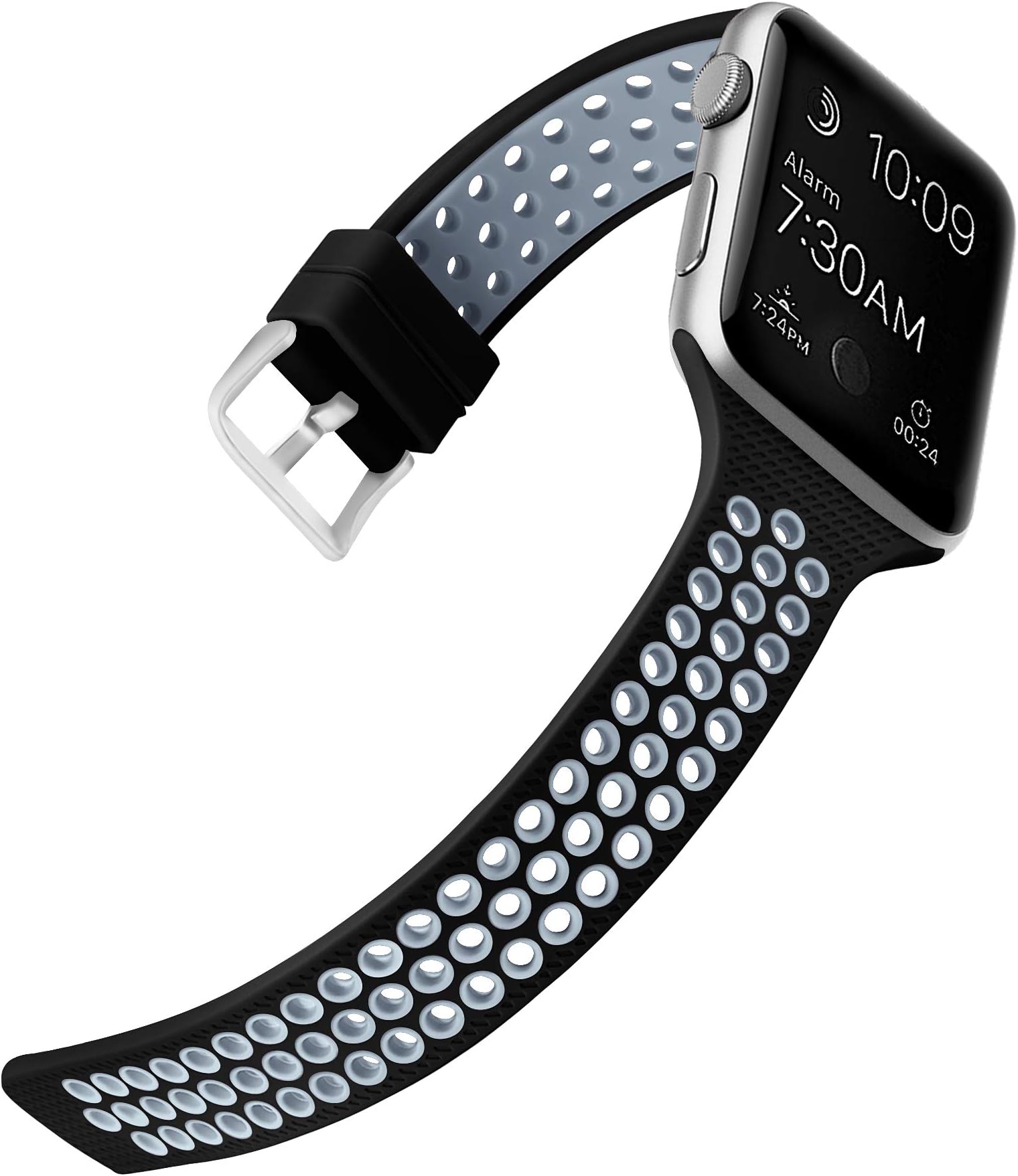 Jobese Compatible with Apple Watch Bands 42mm 44mm 38mm 40mm, Soft Breathable Silicone Replacement Sport Bands Compatible with Apple Watch Series 5/4/3/2/1