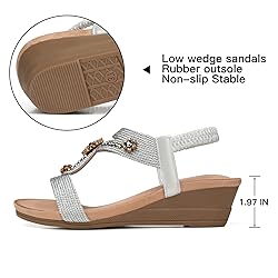 SHIBEVER Womens Wedge Sandals Summer Low Heeled
