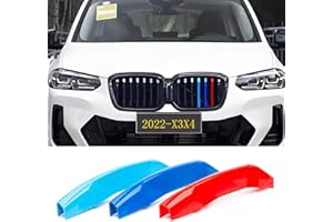 IIKSDII Front Grille Insert Trims Strips Grills Cover Compatible with 2022 LCI G01 X3 7-Beam Cover 3pcs Accessories