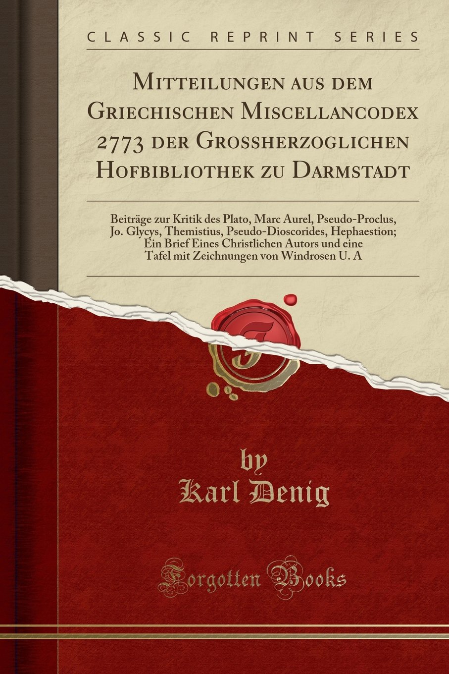 Mitteilungen Aus Dem Griechischen Miscellancodex 2773 Der
