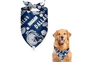 SINGLORY Dallas Football Pet Reversible Dog Bandana Gifts for Dogs Cats Cotton Triangle Bid Scarf for Medium Large Dog