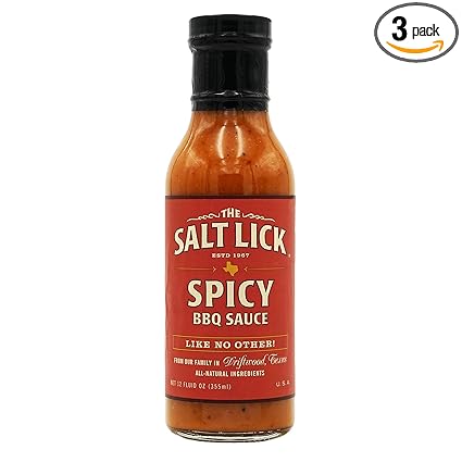 Amazon Com The Salt Lick Bbq Sauce 12oz Bottle Pack Of 3 Lauren S Spicy Barbecue Sauces Grocery Gourmet Food