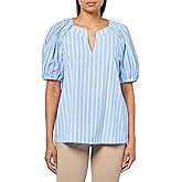 Anne Klein Womens Vneck Blouse W Raglan Puff Sleeves