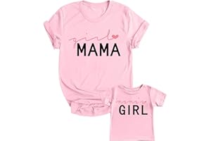 Mommy and Me Outfits Matching Mommy and Daughter Shirt Girl Mom Shirt Cute Summer Family Clothes