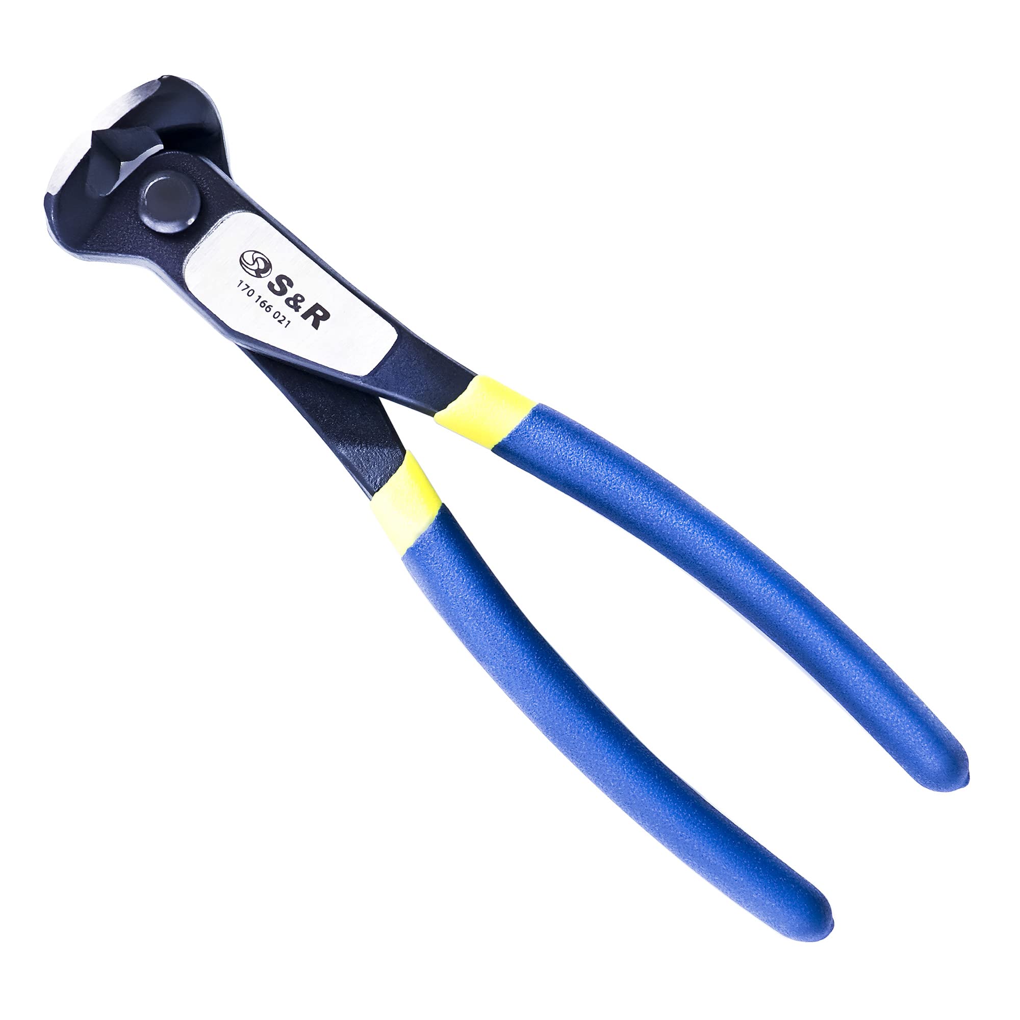 S&R Carpenter's Pincers 200 mm - Sharp Cutting Edges 70C Steel HRC 66 Non-Slip 2K Handles