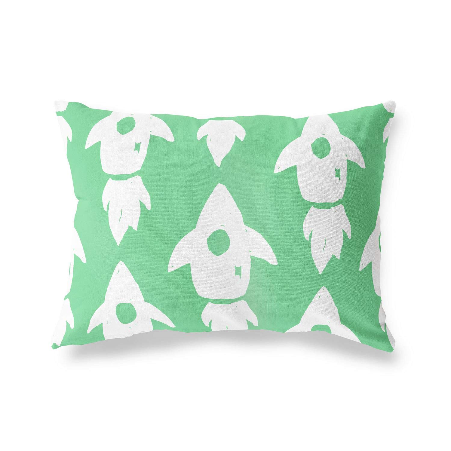 BonaMaison Decorative Cushion Cover, Petrol Green-White Throw Pillow Covers, Home Decorative Pillowcases for Livingroom, Sofa, Bedroom, Size: 45X60 Cm - Designed and Manufactured in Turkey