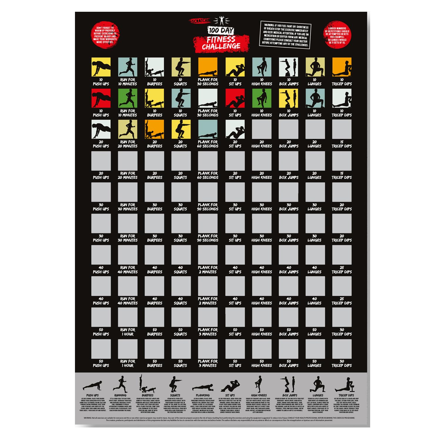 #winning 100 Day Fitness Challenge A2 Scratch Poster