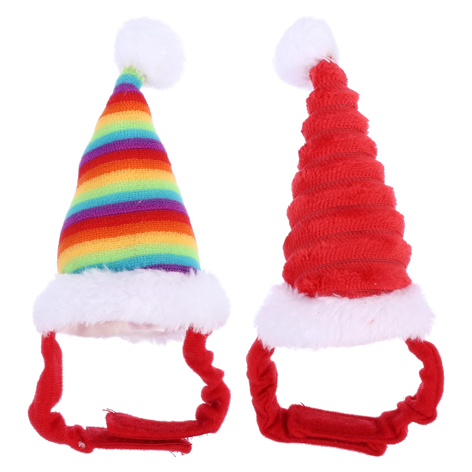 Tomaibaby Christmas Hamster Hats: 2PCS Mini Santa Hat - Guinea Pig Costume Accessories for Pets Cats Dogs Hamster Kitten Bunny Rats Chinchilla Outfit Christmas Party Decor