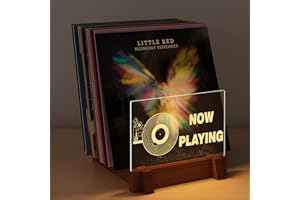 YuanDian Vinyl Record Display & Storage - Light Up Now Playing Acrylic Holder Shelf with LED Display & USB Power