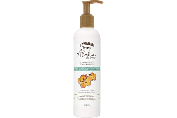 Hawaiian Tropic Aloha Glow Sunless Self Tanning Milk, 290mL | Gradual Tanning Milk, 24 hour Hydrating, Sunless Tanner, Coconu