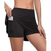 CHICHO Pleated Tennis Skirt for Womens with Pockets Girls 15" High Waist Athletic Skort Skirts for Golf Workout