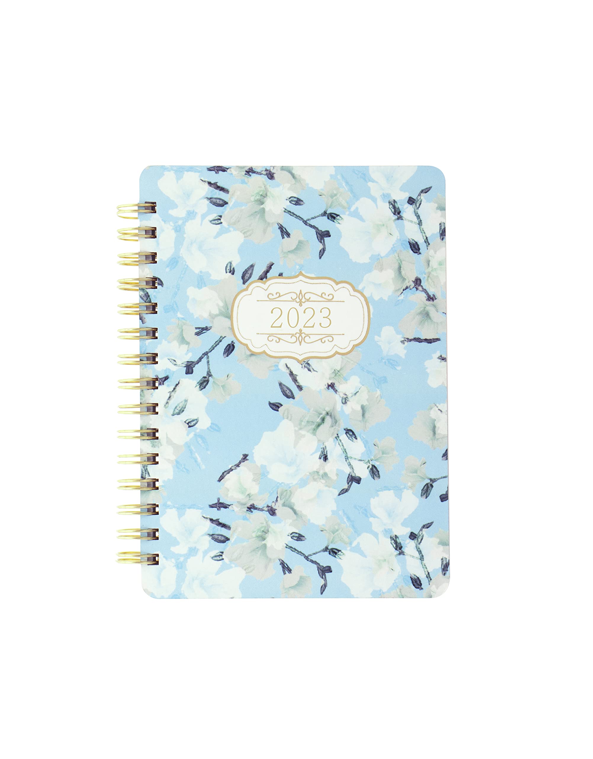 Letts of London Bloom A6 week to view 2023 diary - blue, 23-081145