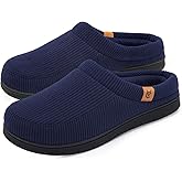 VeraCosy Men
s Moccasin Slippers Comfy Soft Durable Slip-on Indoor Memory Foam House Shoes