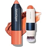 trestique Blush Stick, Vegan Blush Stick With Built-In Brush, Pink Blush Makeup For Women, Rose Makeup, 2-In-1 Creamy