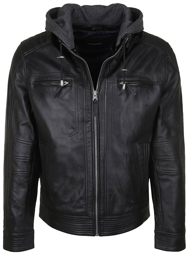 bruno banani Herren Lederjacke ENIO