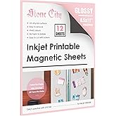 Stone City Printable Magnetic Sheets Make Refrigerator Photo Magnet Glossy Print Paper 12mil Thickness for Inkjet Printers 8.
