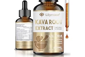 LILYMOON Kava Kava Root Extract Supplement, Natural Kava Drops for Relaxation, Kava Herbal Supplements Support Cognitive Function & Immune System, Vegan, Non-GMO & Additives Free