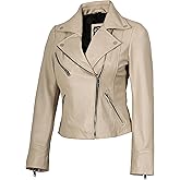 Decrum Womens Leather Jacket – Asymmetrical Style Casual Leather Jackets for Women