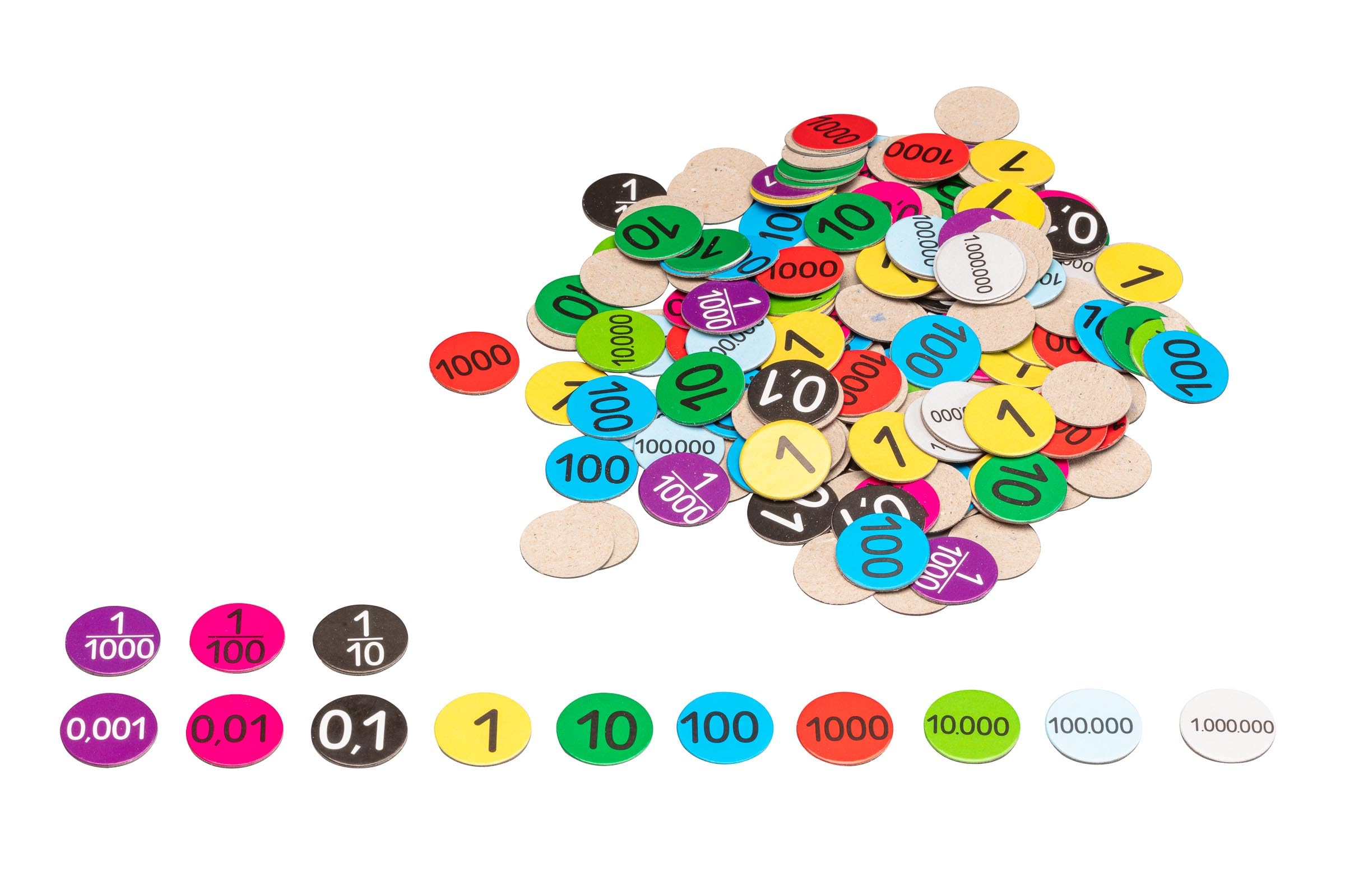 WISSNER 080440.000 Active Learning Place Value Counters, 356 pcs, Packed in a Cardboard Box