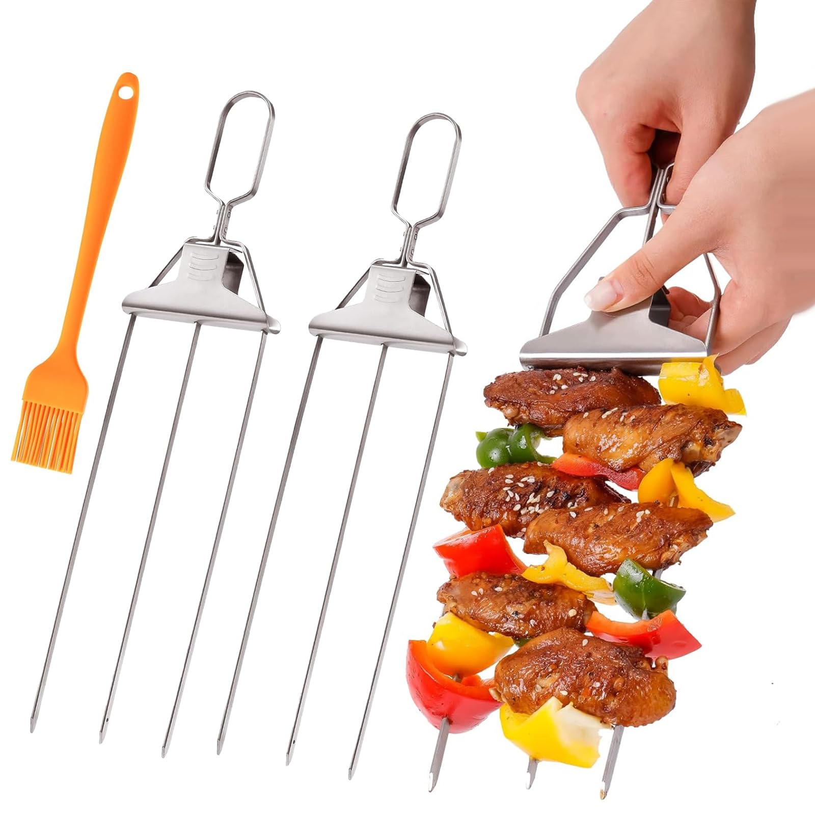 HIYAA 3 Way Grill Skewers, Stainless Steel