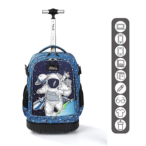 Tilami Rolling Backpack with Trolley Wheeled Design, Cute Cartoon