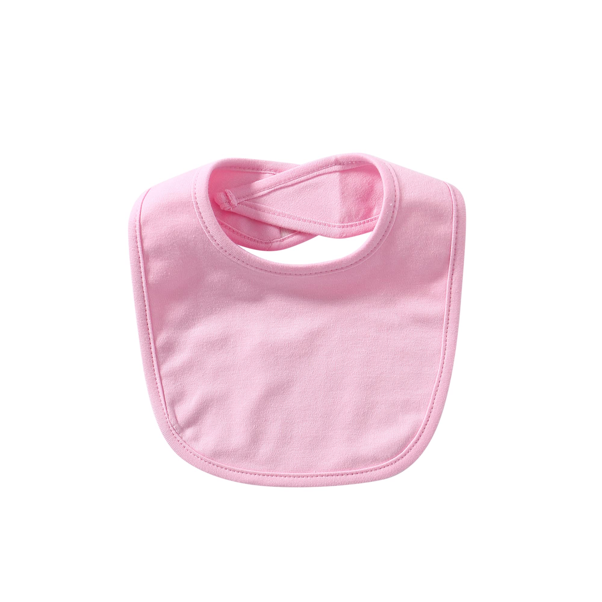 Baby's Double Layer of Cotton Soft Absorbent Drooling Bibs (7 Pieces) (Pure Pink (100% cotton))