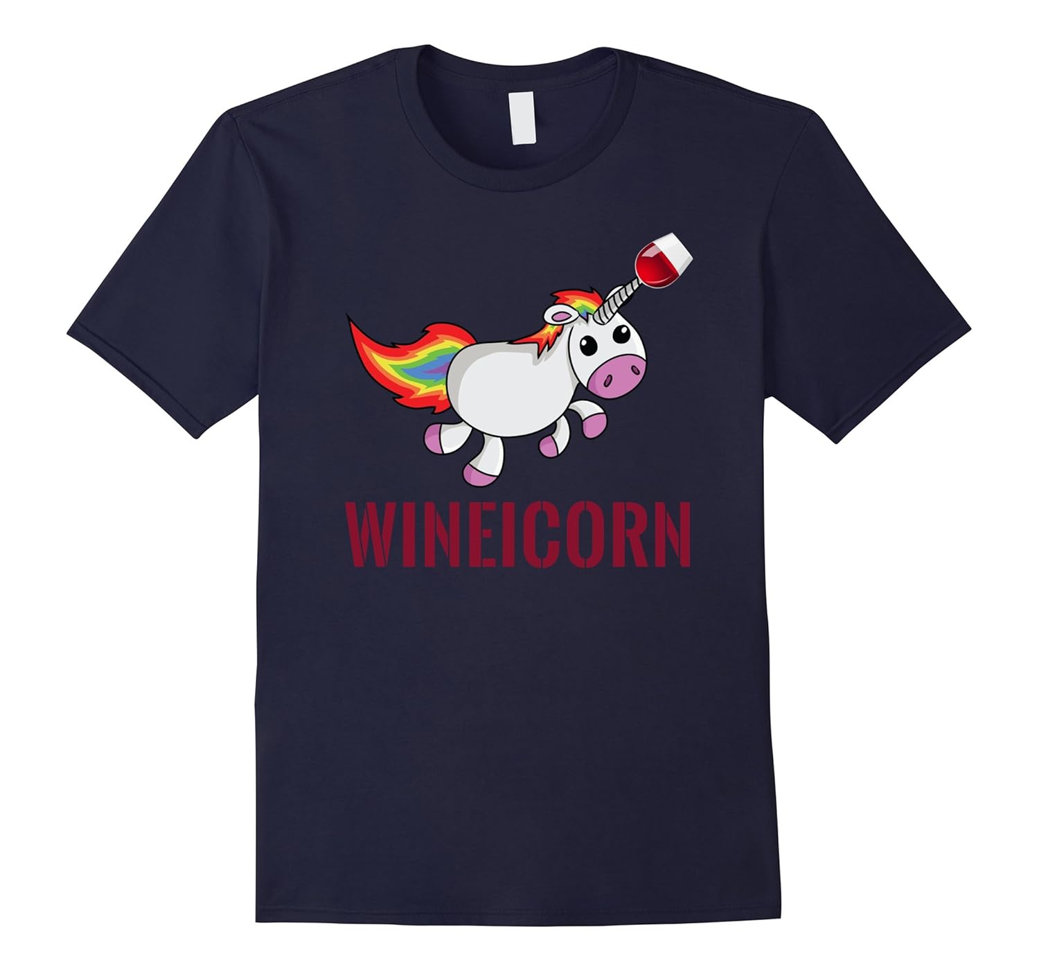 Wineicorn Funny Wine Drinking T Shirt Gift Unicorn-Rose