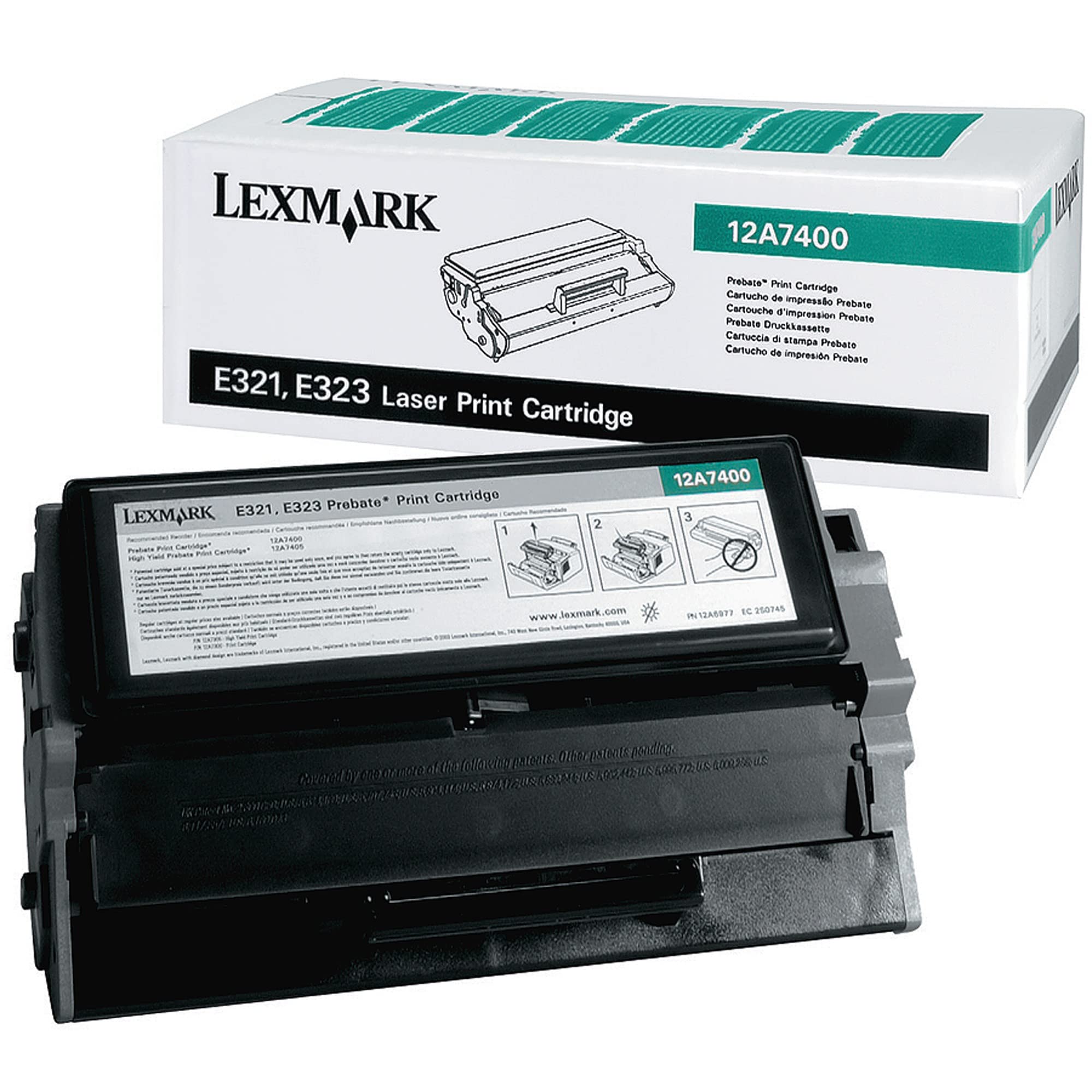 Lexmark( 12A7400 ) E321 E323 E323N E323T E323TN Optra laser black printer toner print cartridge