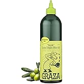 Graza Sizzle Extra Virgin Olive Oil, Cooking Oil - High Polyphenol Peak Harvest EVOO Cooking Oil in a Squeeze Bottle - Single Origin Olive Oils from Spain - 25.3 Fl Oz (750ml)