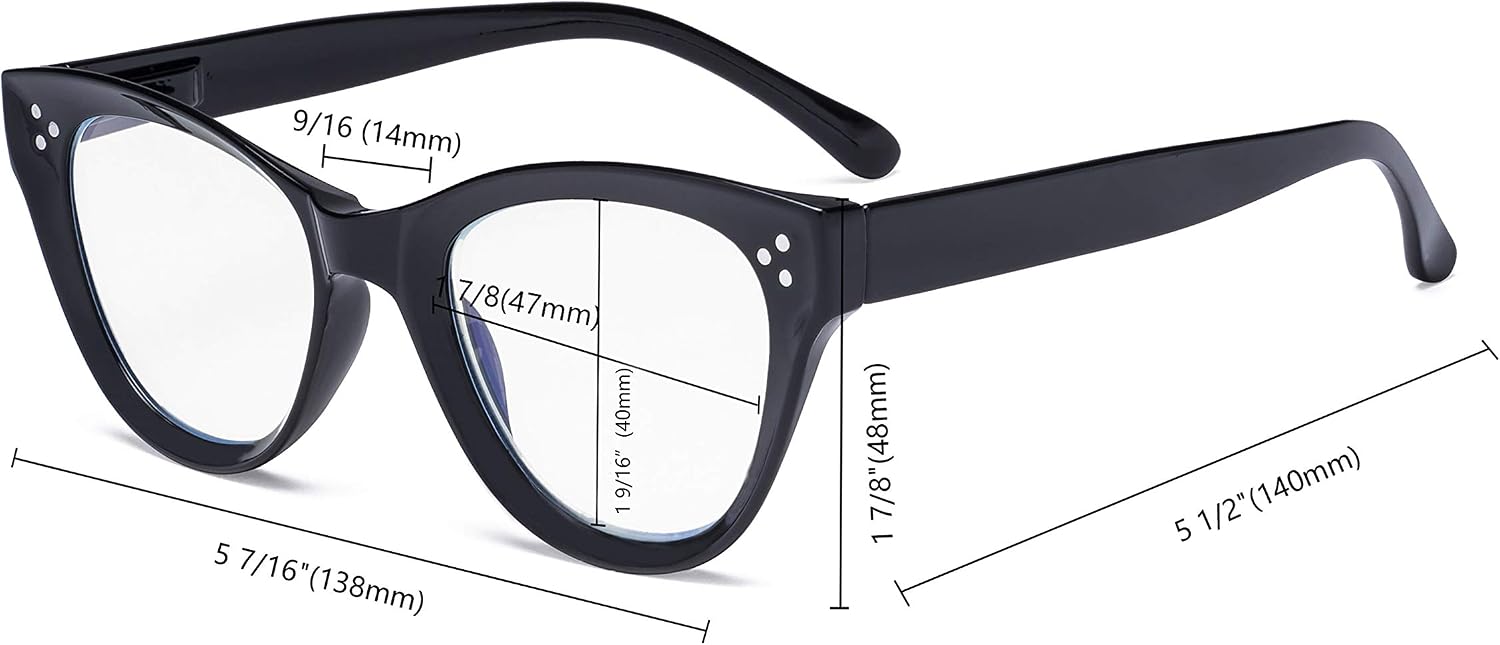 Eyekepper 4-pack Cateye Design Reading Glasses Oversized Readers for Women Reading +0.75, 4 works Mix - Image 5