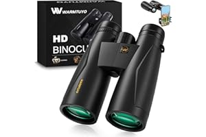 WARMTUYO 12*52 HD Binoculars for Adults High Powered,Binoculars for Bird Watching with Upgraded Phone Adapter,BaK4 Prisms,22mm Large Eyepiece,Clear Low Light Vision,Binocular for Hunting,Travel,Cruise