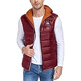 Mapamyumco Men's Hooded Puffer Vest Waterproof Lightweight Quilted Puffer Vest Full Zip Sleeveless Jacket Winter Outerwear