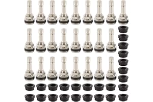 NovelBee 25 Pack of TR416 Metal Valve Stems Outer Mount Fits 0.453" & 0.625" Rim Holes