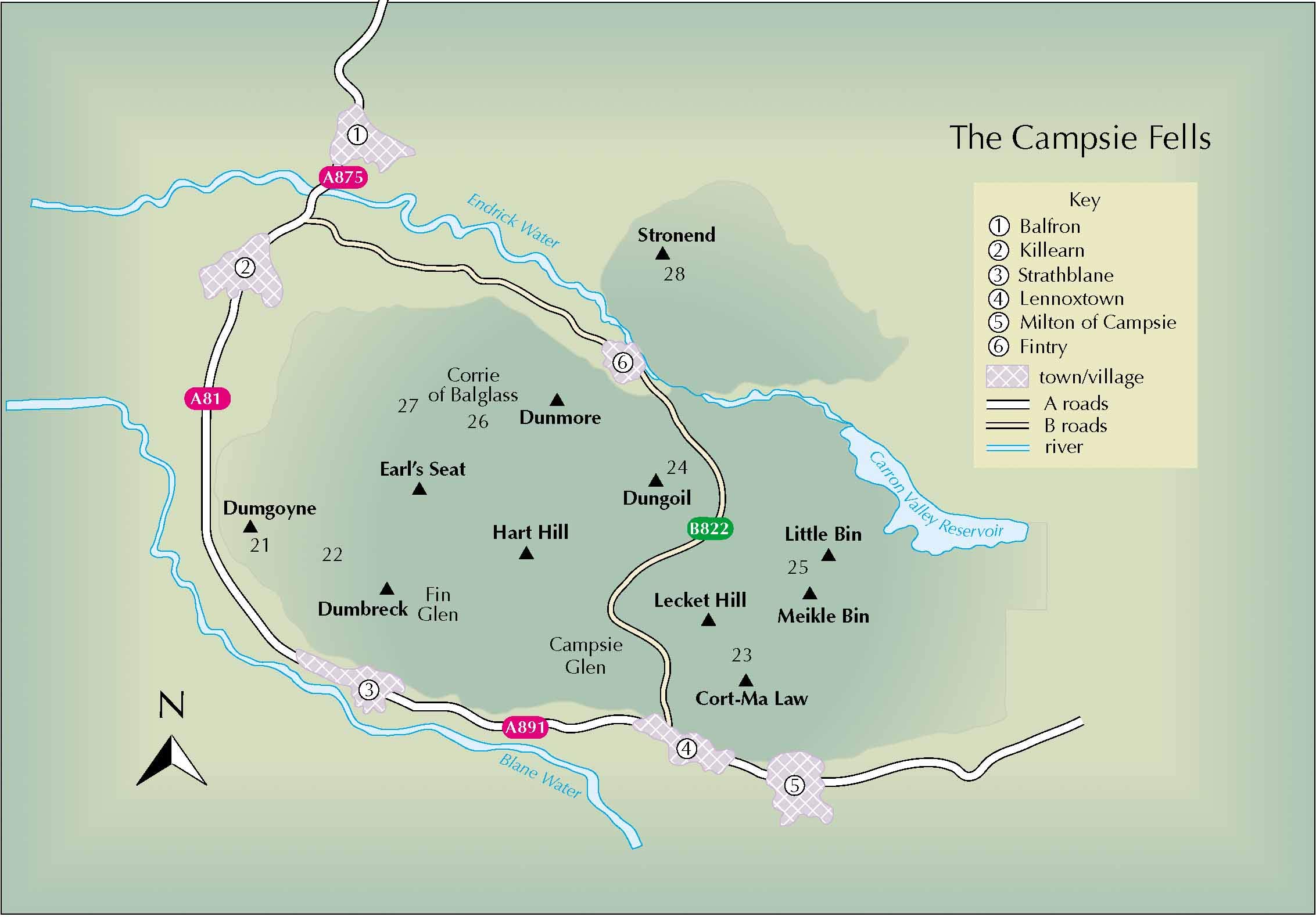 Ochil Hills Walking Map Amazon - Walking In The Ochils, Campsie Fells And Lomond Hills: P.baker:  9781852844578: Books