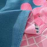 Loussiesd Flamingo Duvet Cover Set Blue Pink Floral King Super King view 7