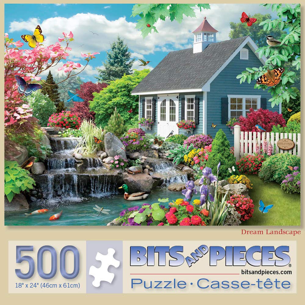 Bits and Pieces - 500 Piece Jigsaw Puzzle for Adults - Dream Landscape – Puzzle Measures 46cm x 61cm - 500 pc Spring Flower by Alan Giana