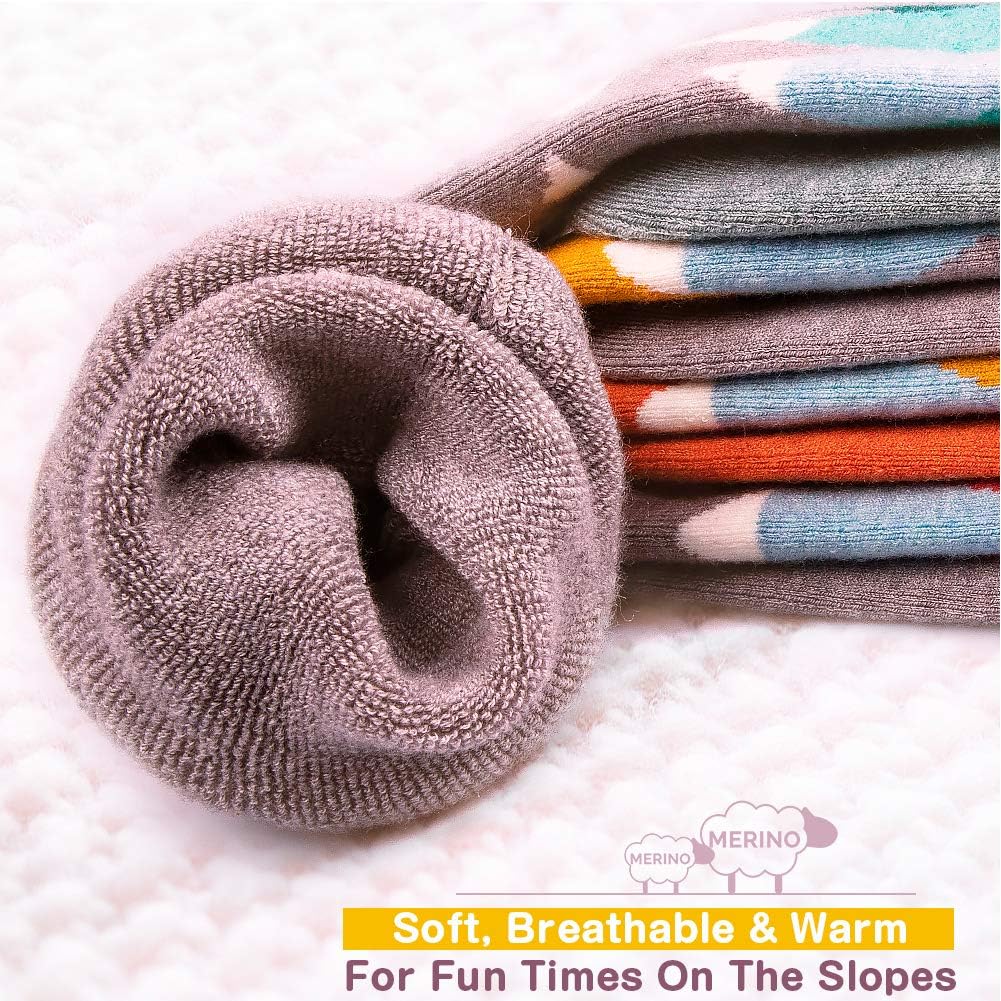OutdoorMaster Kids Ski Socks - Merino Wool Blend, OTC Design w/Non-Slip Cuff : Sports & Outdoors