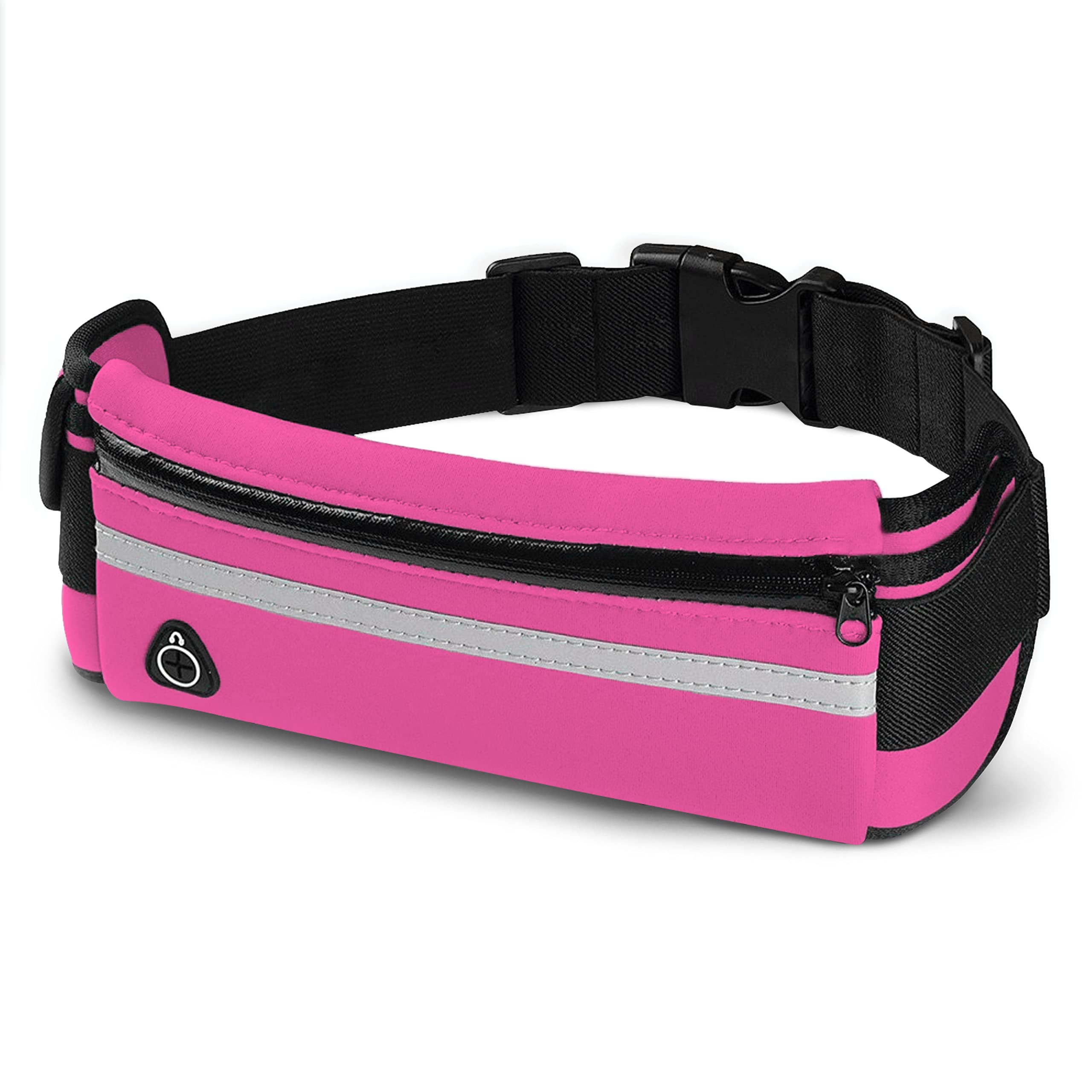 Running Belt Fanny Pack: Best Waist Pack for Phone Waistband Bag for Women & Men to Workout Fitness Exercise, Hiking, Jogging, Travel Money Pouch, Dog Walking. Runners Belts Holder Cell Phones (Pink)