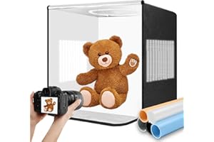 DEPTHLAN Pro 24"x24" 2025 Photo Studio Light Box - 336 True-Color LEDs (CRI95+/3-Side Light Panel/Dimmable 10%-100%) and 5 PVC Backdrops | Dual-Temp Portable Softbox for Jewelry, Small Product Photography