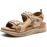 DREAM PAIRS Women's Walking Sandals Arch Support Orthopedic Recovery Hiking Sandals Thick Athletic Cushion Adjustable Strap for Plantar Fasciitis