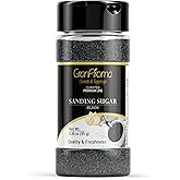 GranAroma Black Sanding Sugar, Festive, Fine Ground Crystals, Decorate Cakes & Cookies (3.36 Ounce)